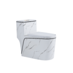 Sanitario CelestialWave Supreme Marmol Carrara Blanco y detalle Negro - Super Ceramic Colombia