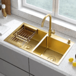 Lavaplatos Dorado Empotrado Doble Poceta - Super Ceramic Colombia