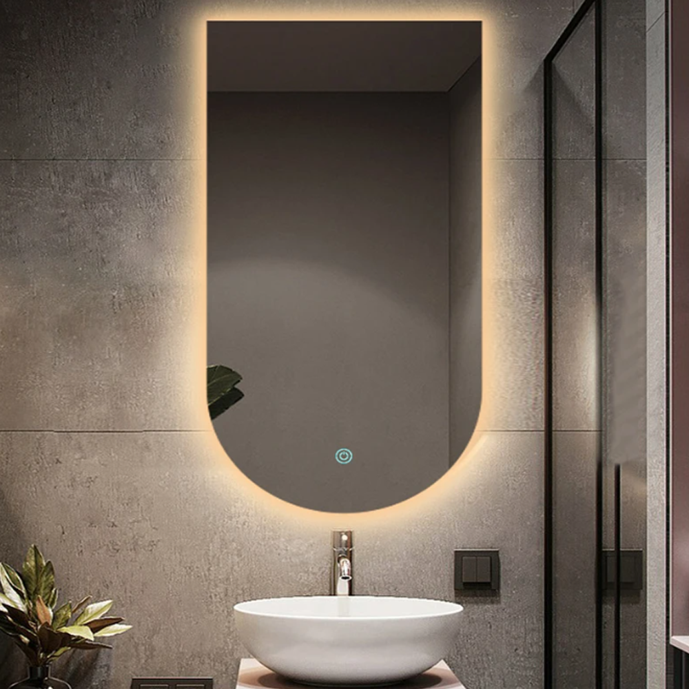 Espejo con Luz LED Fusión Circulo Cuadrado 50x70cm - Super Ceramic Colombia