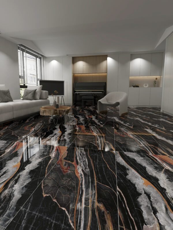 Baldosa Porcelanato Jaspe Negro - Super Ceramic Colombia