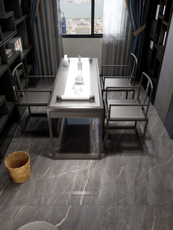 Baldosa Gris de Porcelanato Basalto Ceniza - Super Ceramic Colombia