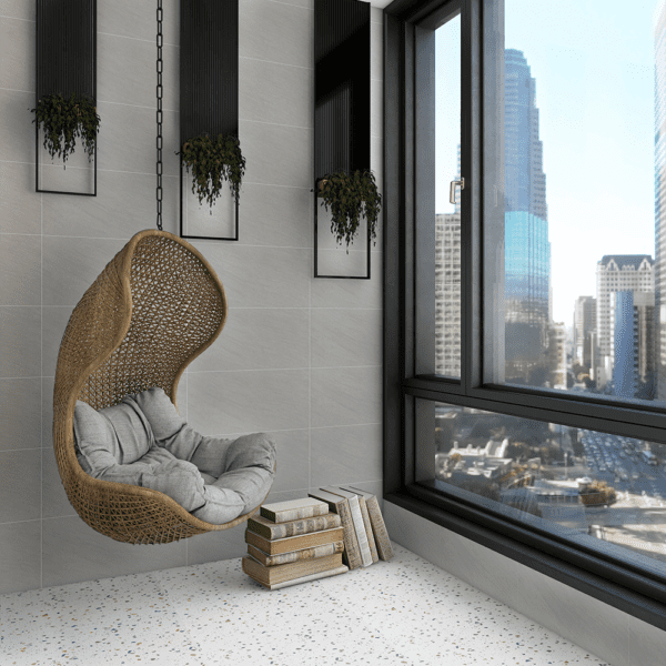 Baldosa Gris de Porcelanato Arenisca - Super Ceramic Colombia