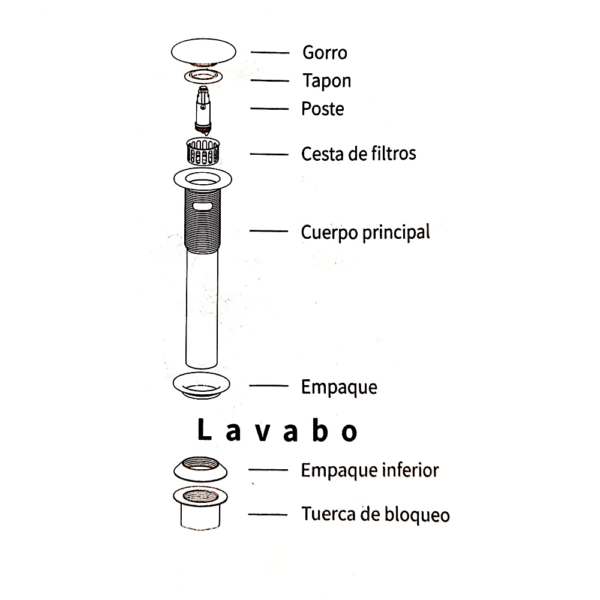 Desagüe Push con Rebose - Super Ceramic Colombia