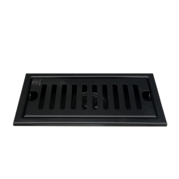 Rejilla Rectangular para Piso 20 x 10 cm Negra Rendijas Verticales - Super Ceramic Colombia