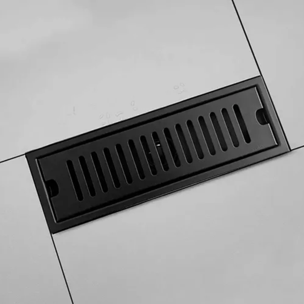 Rejilla Rectangular para Piso 20 x 10 cm Negra Rendijas Verticales - Super Ceramic Colombia