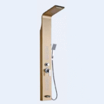 Columna de Ducha Hidromasaje GoldBasic, Torre Multifunción en Acabado Dorado con Efecto Lluvia - Super Ceramic Colombia