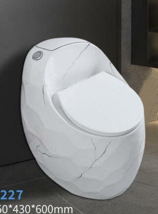 Inodoro One Piece Efecto Mármol Blanco Moderno de Lujo - Super Ceramic Colombia