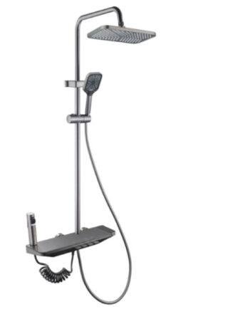 Sistema de Ducha Multifuncional Tipo Columna en Acero Inoxidable Negro Mate - Super Ceramic Colombia