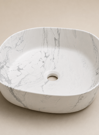 Lavamanos Cuadrado, de sobreponer - Crystal Basin (Ref. BSA2799) - Super Ceramic Colombia