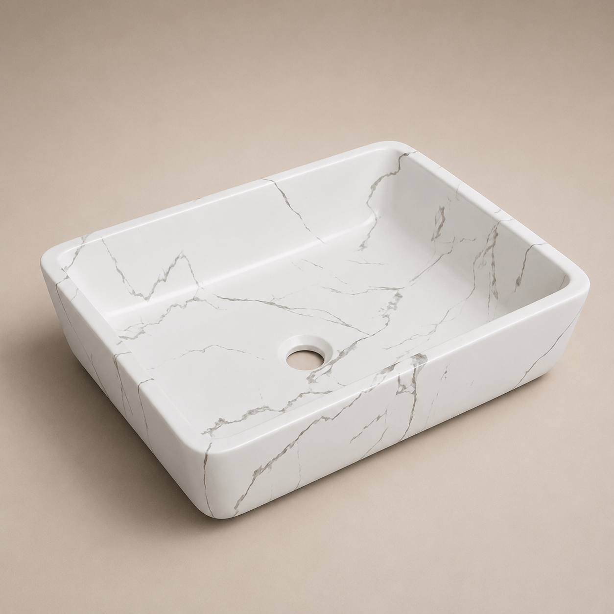 Lavamanos Rectangular, de sobreponer - Serenity Basin - Super Ceramic Colombia