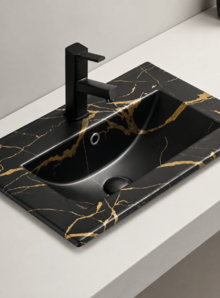 Lavamanos Rectangular de empotrar en mueble - Perla Blanca (Ref. BSA2875) - Super Ceramic Colombia