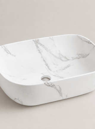 Lavamanos Rectangular, de sobreponer - Elegance Oval (Ref. BSA2813) - Super Ceramic Colombia