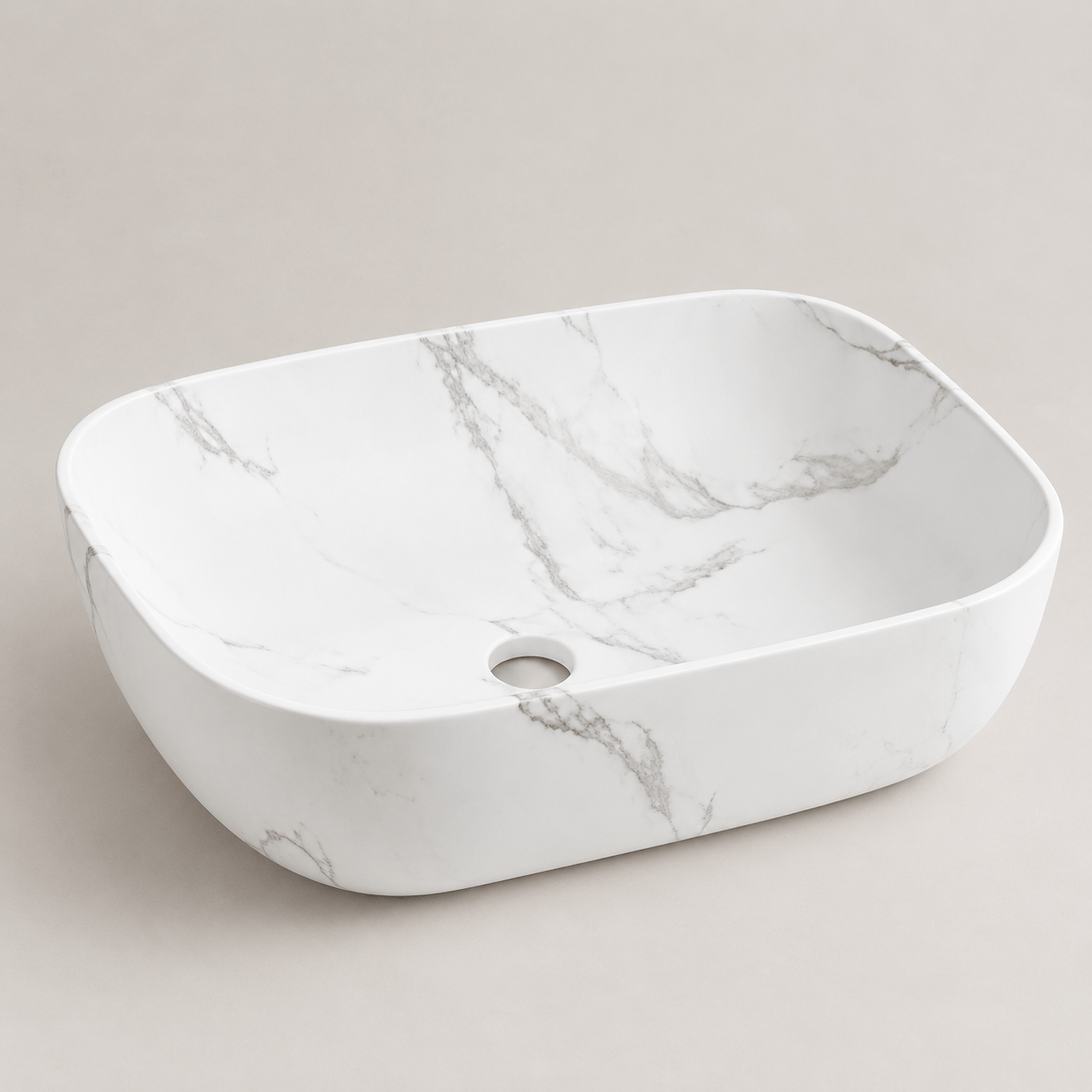 Lavamanos Rectangular, de sobreponer - Elegance Oval (Ref. BSA2813) - Super Ceramic Colombia