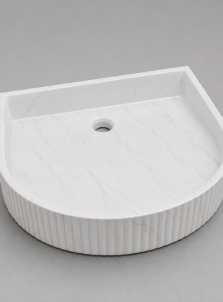 Lavamanos Atras tiene esquinas cuadradas y al frente - Perla Blanca - Super Ceramic Colombia