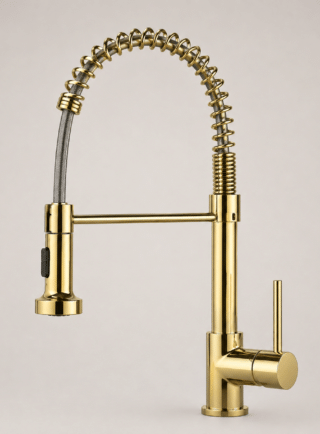 Grifo para Lavaplatos Metalico dorado con extensor - Aqua Chef - Super Ceramic Colombia