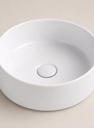 Lavamanos Redondo de sobreponer blanco brillante - Nube de Cerámica (Ref. BSB2739) - Super Ceramic Colombia