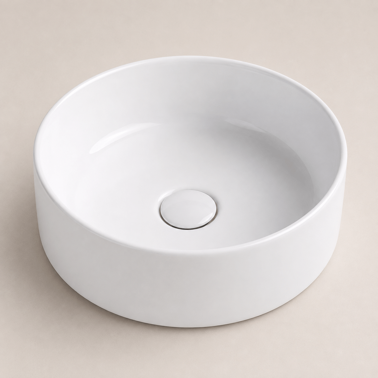 Lavamanos Redondo de sobreponer blanco brillante - Nube de Cerámica (Ref. BSB2739) - Super Ceramic Colombia