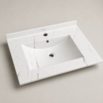 Lavamanos Rectangular de empotrar en mueble - Perla Blanca (Ref. BSA2876) - Super Ceramic Colombia