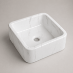 Lavamanos Cuadrado de sobreponer - Mármol Etéreo (Ref. BSA2806) - Super Ceramic Colombia