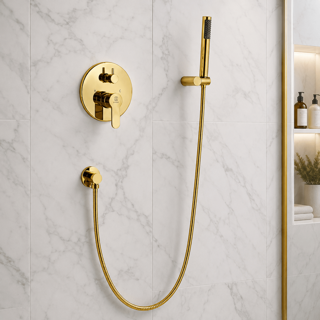 Ducha Teleducha - Cascada Imperial (Ref. BSA4441-G) - Super Ceramic Colombia