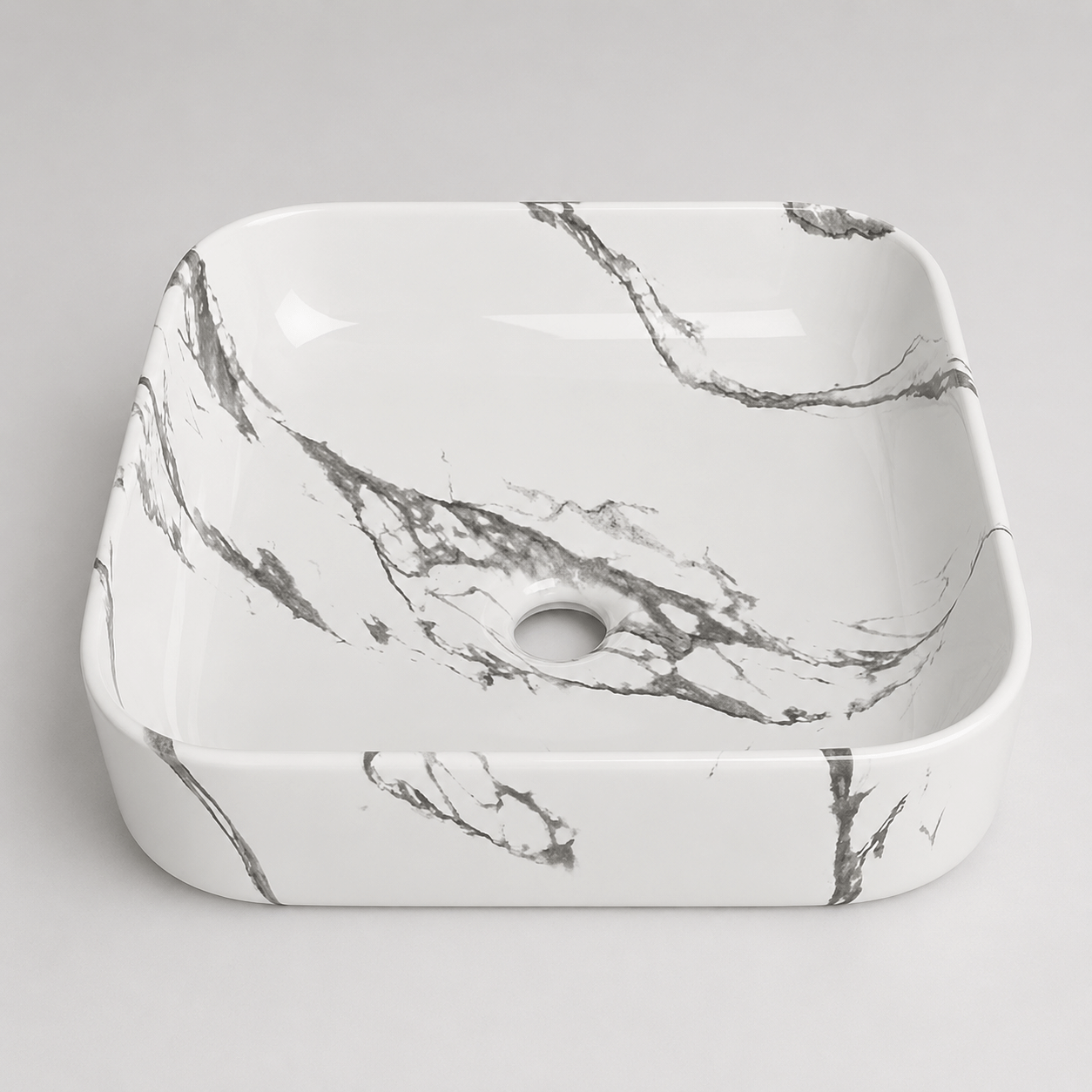 Lavamanos Cuadrado de sobreponer - Reflejo Imperial - Super Ceramic Colombia