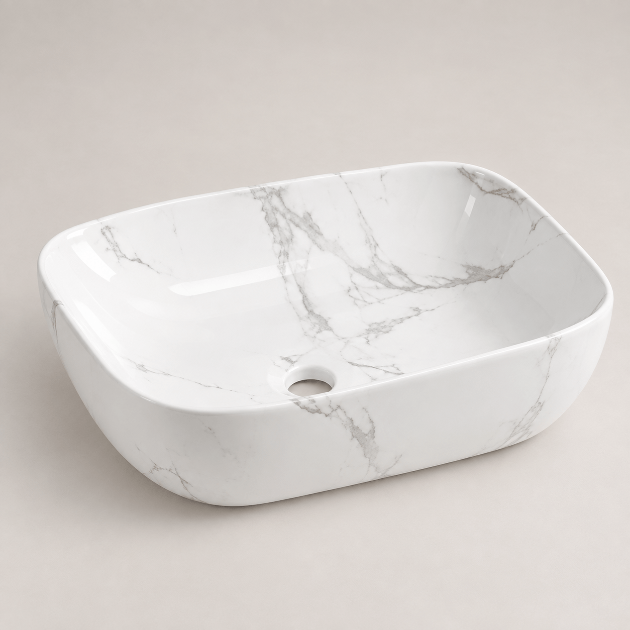 Lavamanos Rectangular, de sobreponer - Perla Blanca - Super Ceramic Colombia