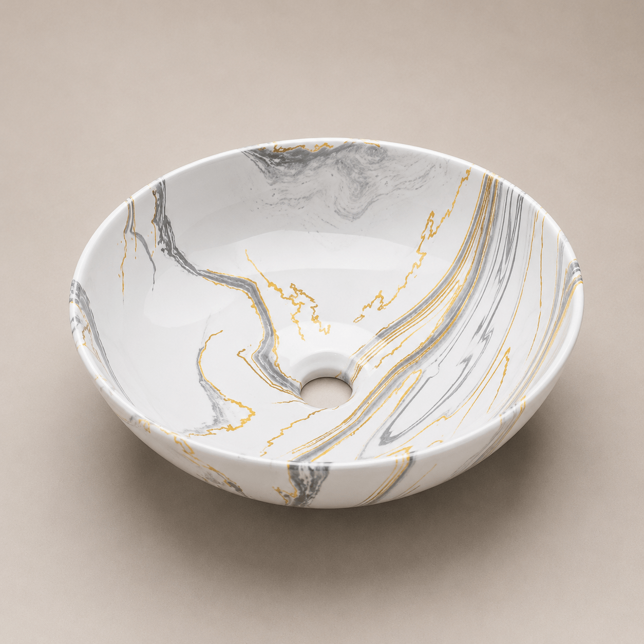 Lavamanos Redondo, tipo tazon - Crystal Basin - Super Ceramic Colombia