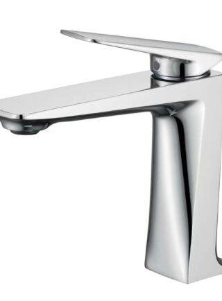 Grifo para Lavamanos De caña alta de base cuadrada, metalico - Diamond Drop (Ref. BSA4433-S) - Super Ceramic Colombia