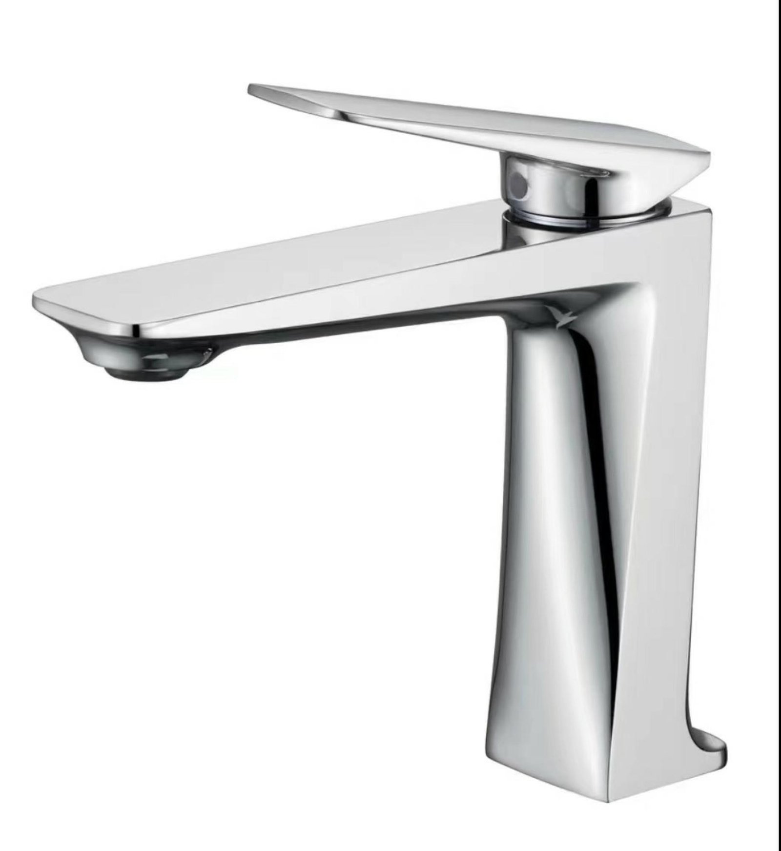 Grifo para Lavamanos De caña alta de base cuadrada, metalico - Diamond Drop (Ref. BSA4433-S) - Super Ceramic Colombia