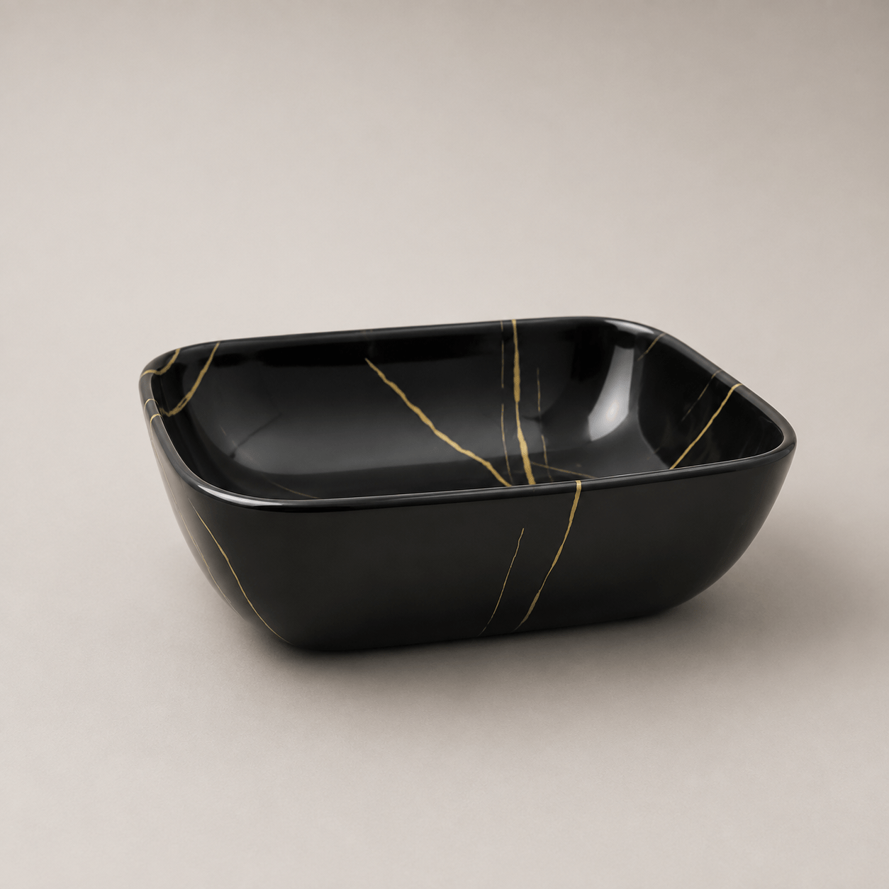 Lavamanos En forma rectangular negro mate con vetas - Serenity Basin - Super Ceramic Colombia