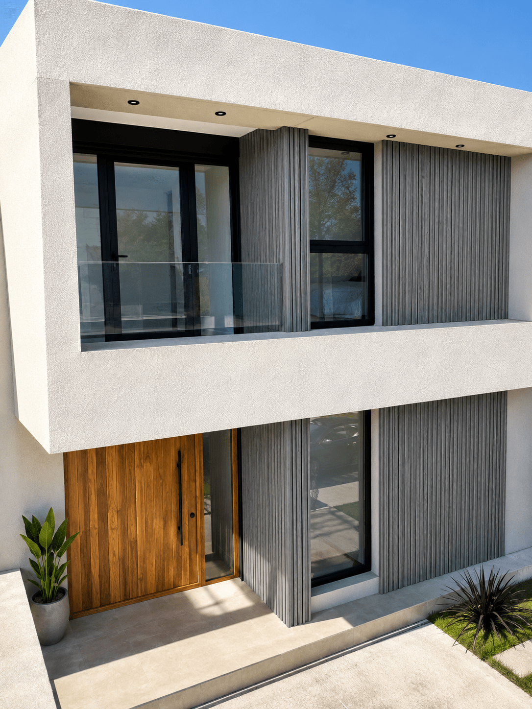 Panel WPC para pared exterior, con aristas - Madera Encantada (Ref. GR3046) - Super Ceramic Colombia