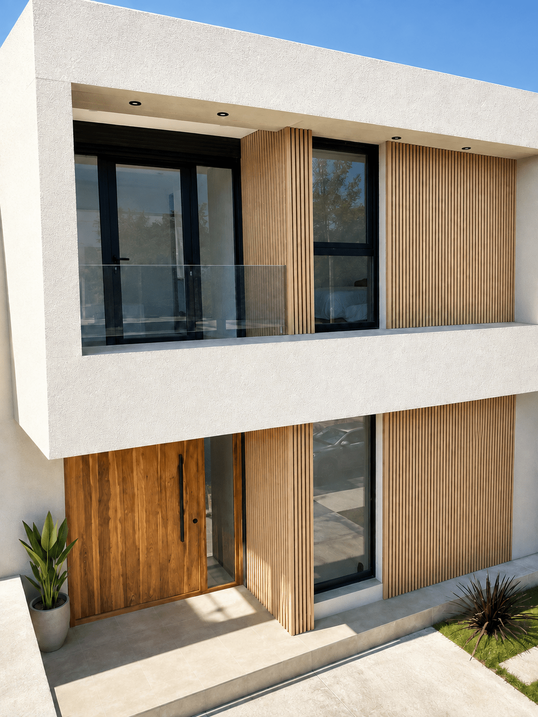Panel WPC para pared exterior, con aristas - Roble Moderno (Ref. GR3045) - Super Ceramic Colombia