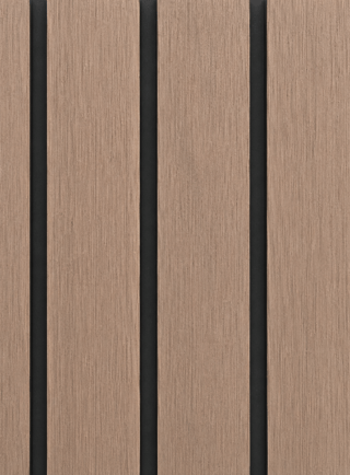Panel WPC para pared exterior, con aristas - Bruma de Roble (Ref. GR3037) - Super Ceramic Colombia