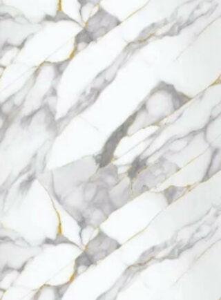 Lámina UV Gris con vetas amarillas - Reflejo de Carrara - Super Ceramic Colombia
