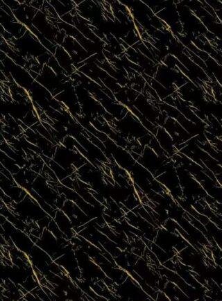 Lámina UV Negro con vetas amarillas tipo mármol - Bruma de Carrara - Super Ceramic Colombia