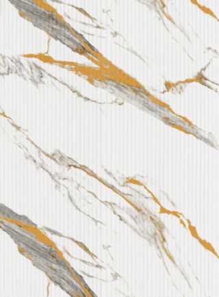 Lámina UV Blanca con vetas grises y amarillas tipo - Piedra Lunar (Ref. UV2501) - Super Ceramic Colombia