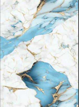 Lámina UV Blancas con vetas amarillas y azulez tipo - Piedra Lunar - Super Ceramic Colombia